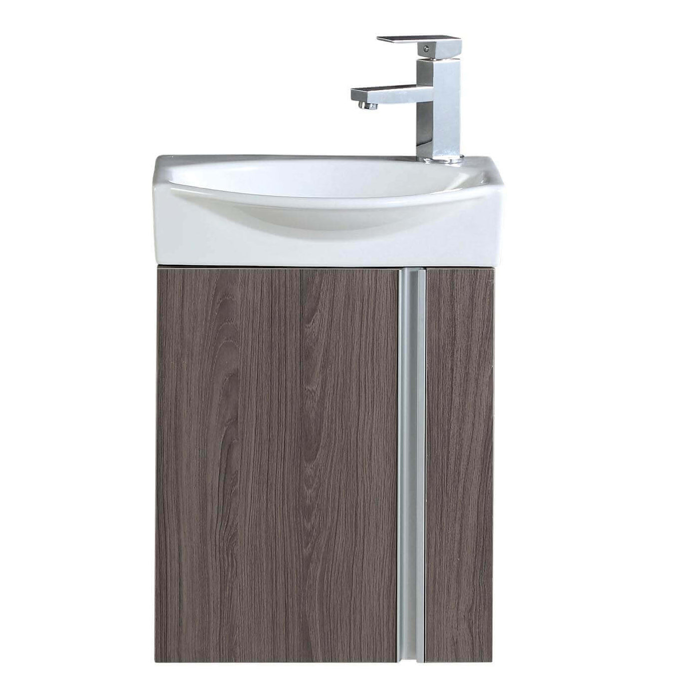 Fine Fixtures 18" Compacto Small Bathroom Vanity with Sink, Wall Mount, Gray Taupe