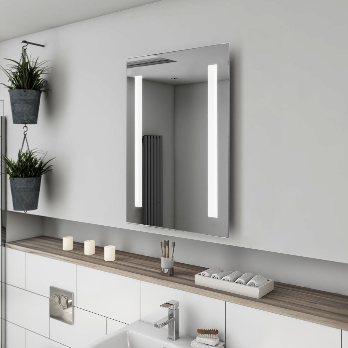SASHA Alex 30 x 42" Lighted Wall Mirror with 2x LED Strips, 5,000K