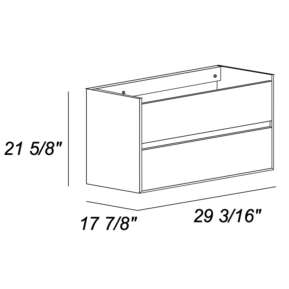 Baden Haus "Glass" 30" Two-Drawer Wall-Hung Bathroom Vanity with Top/Sink, Anthracite