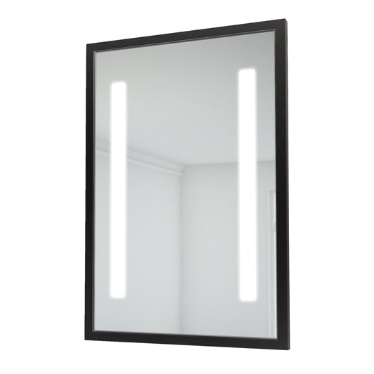 Baden Haus Retro Collection 35.5"H x 23"W Anti-Fog LED Mirror with Matte Black Frame