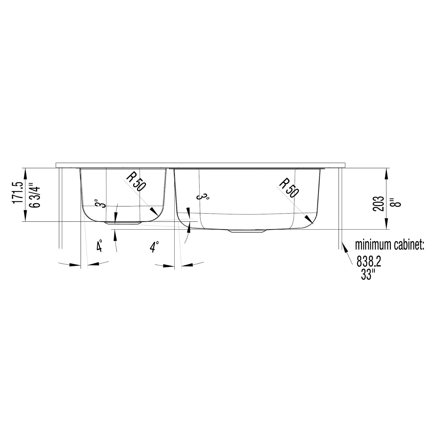 Blanco Wave Plus 31" Undermount Double Bowl Stainless Steel Kitchen Sink