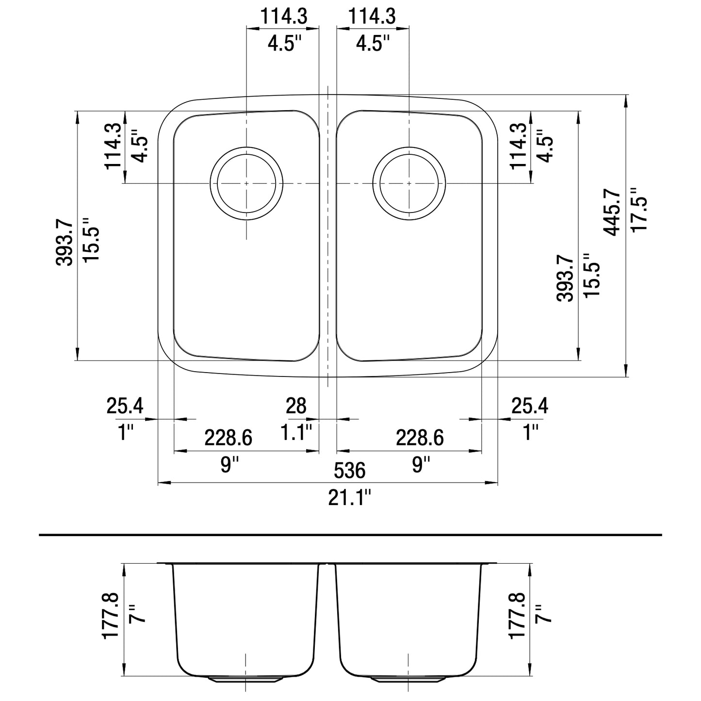 Blanco Performa 21 Inch Undermount Double Bowl Bar Sink with Sound Deadening Insulation