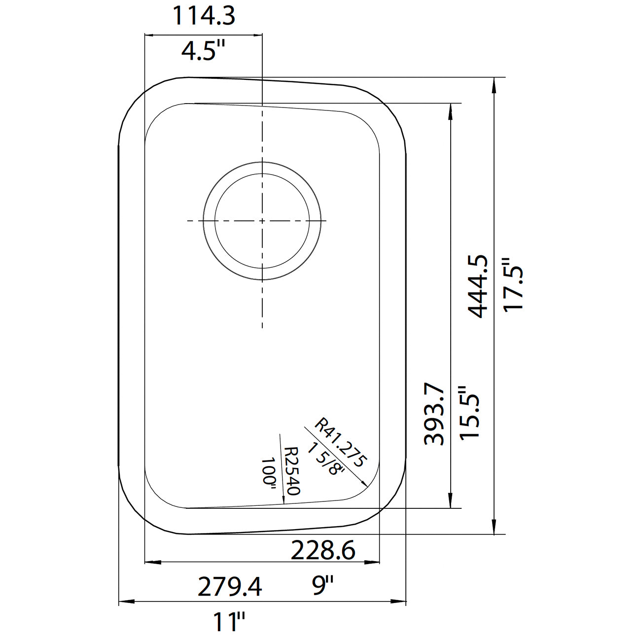 Blanco Performa 11" Undermount Single Bowl Stainless Steel Bar Sink in Polished Satin Finish