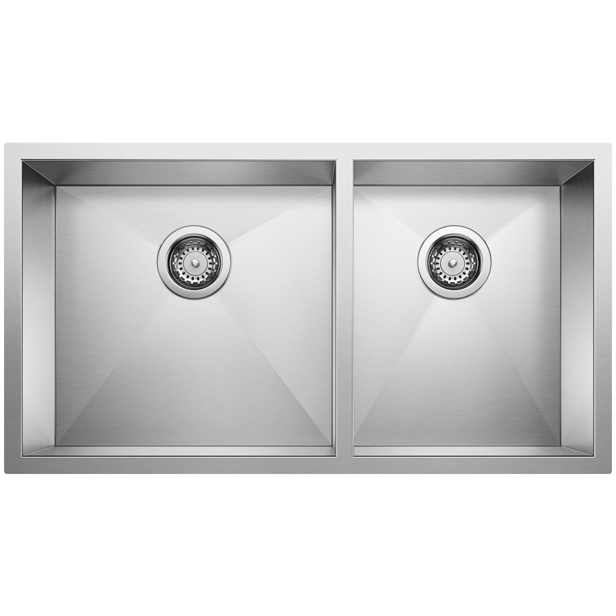 Blanco Quatrus R0 Stainless Steel Undermount Double Bowl Kitchen Sink, 60/40, 33x18"