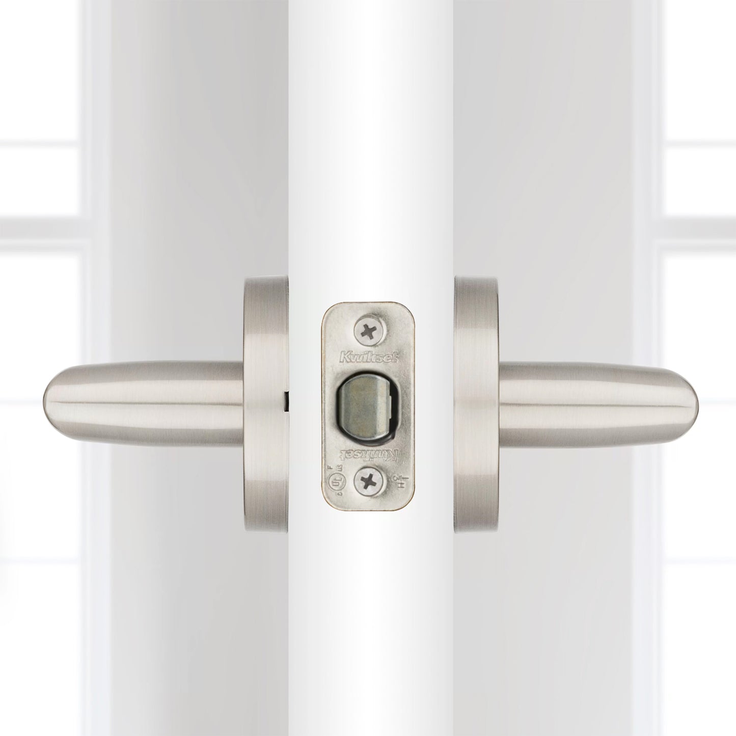 Kwikset Milan Round Lever Handle for Interior Doors in Satin Nickel, Easy Installation