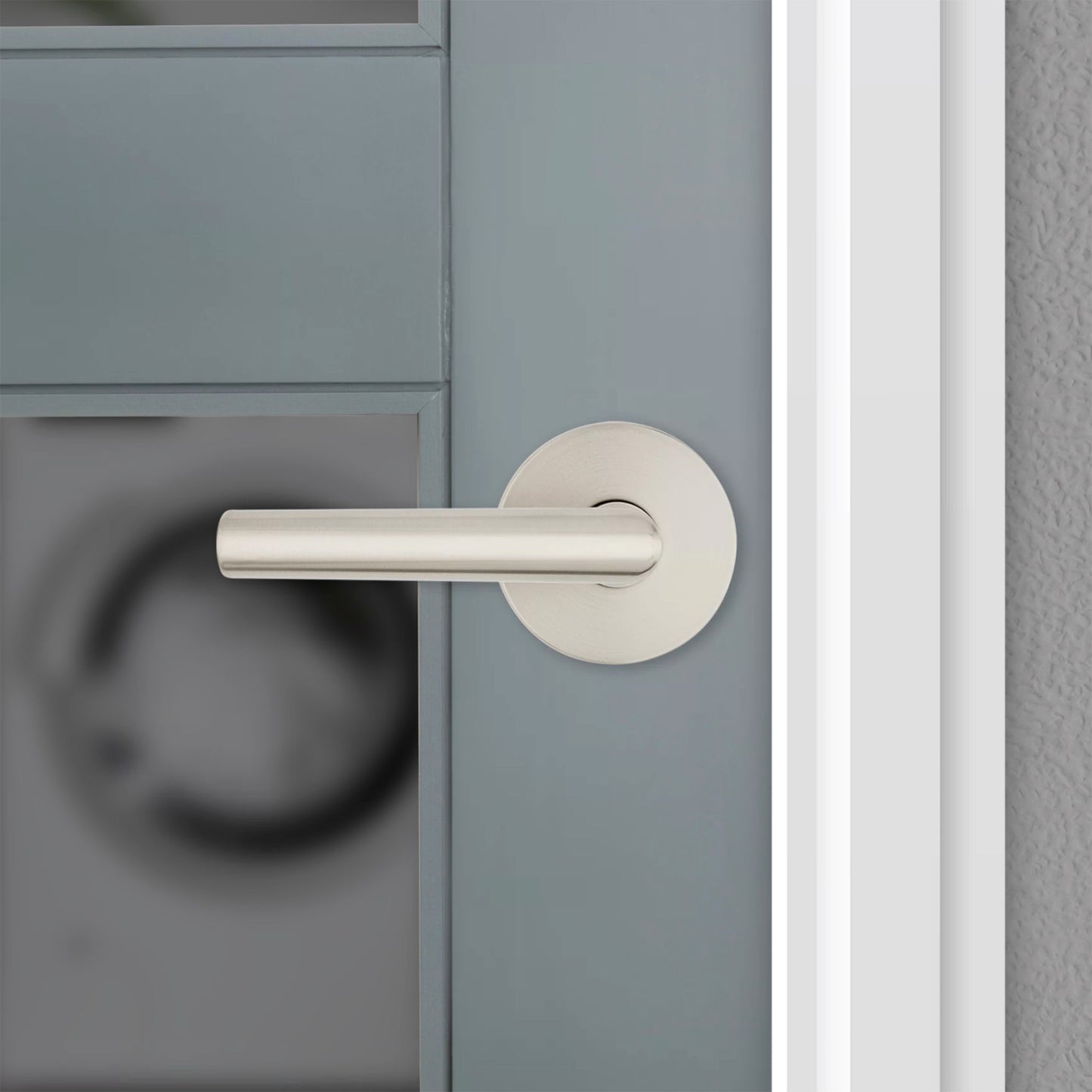 Kwikset Milan Round Lever Handle for Interior Doors in Satin Nickel, Easy Installation