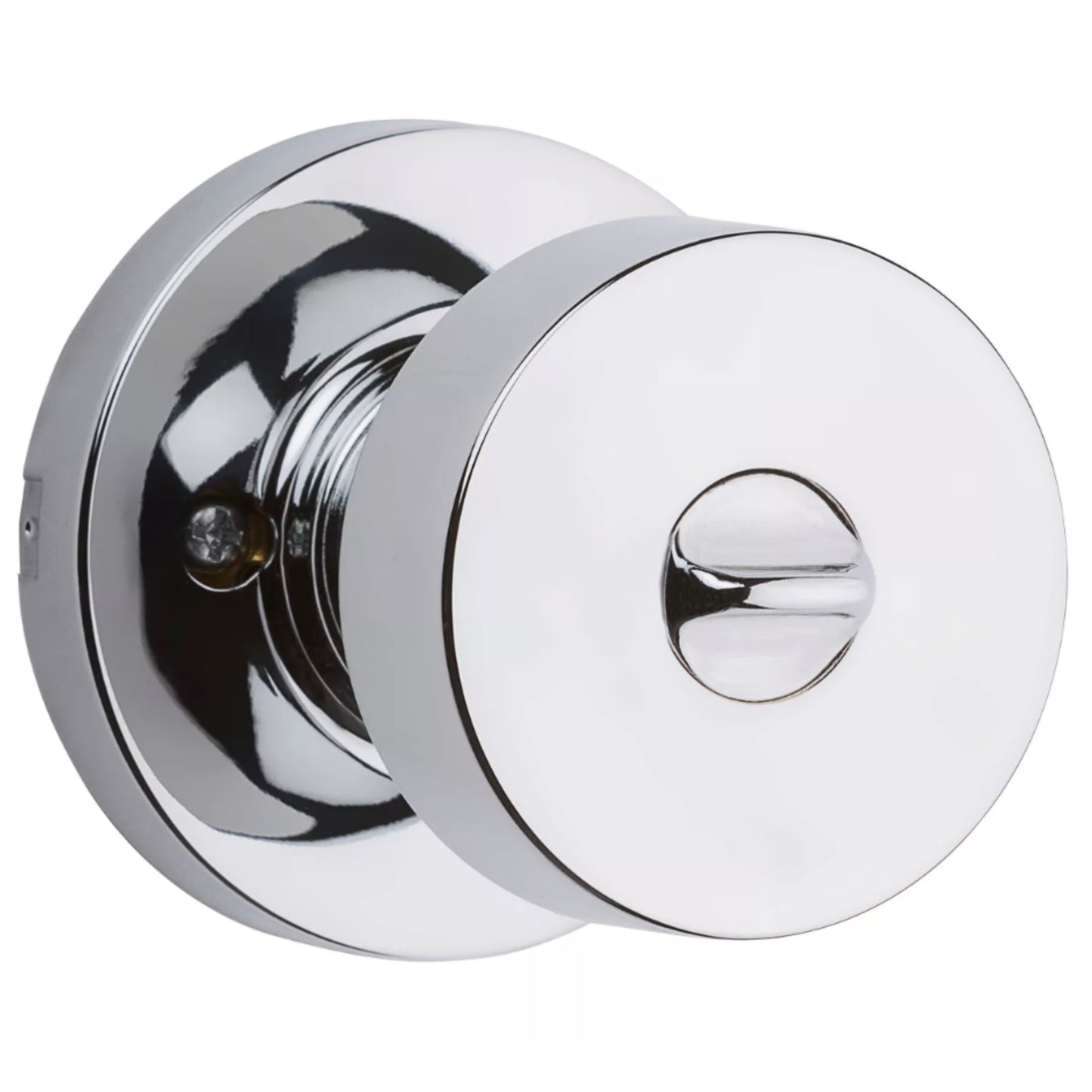 Kwikset Round Pismo Privacy Door Knob for Interior Doors in Polished Chrome Finish