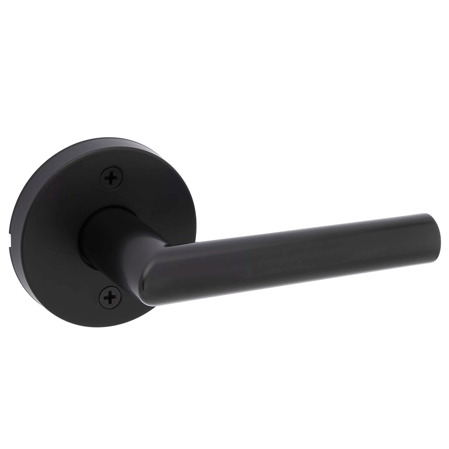 Kwikset Milan Round Lever Handle for Interiors Doors, Pull Only, Matte Black Finish