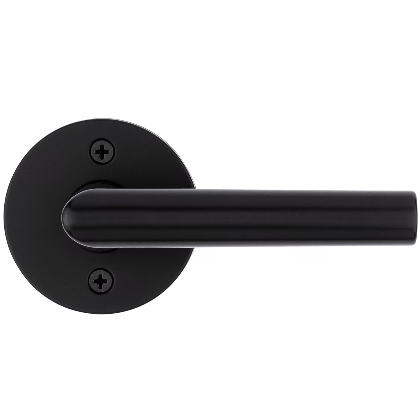 Kwikset Milan Round Lever Handle for Interiors Doors, Pull Only, Matte Black Finish