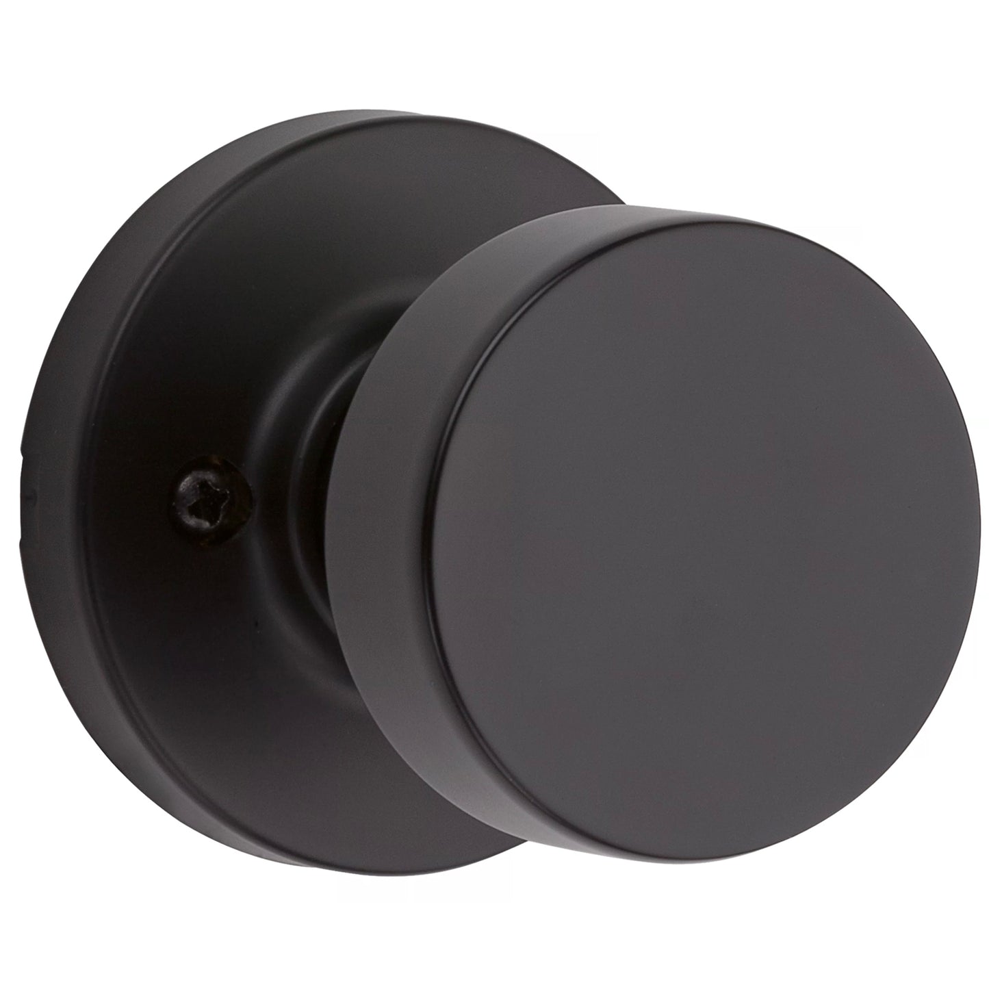 Kwikset Pismo Round Pull-Only Door Knob for Interior Doors in Matte Black Finish