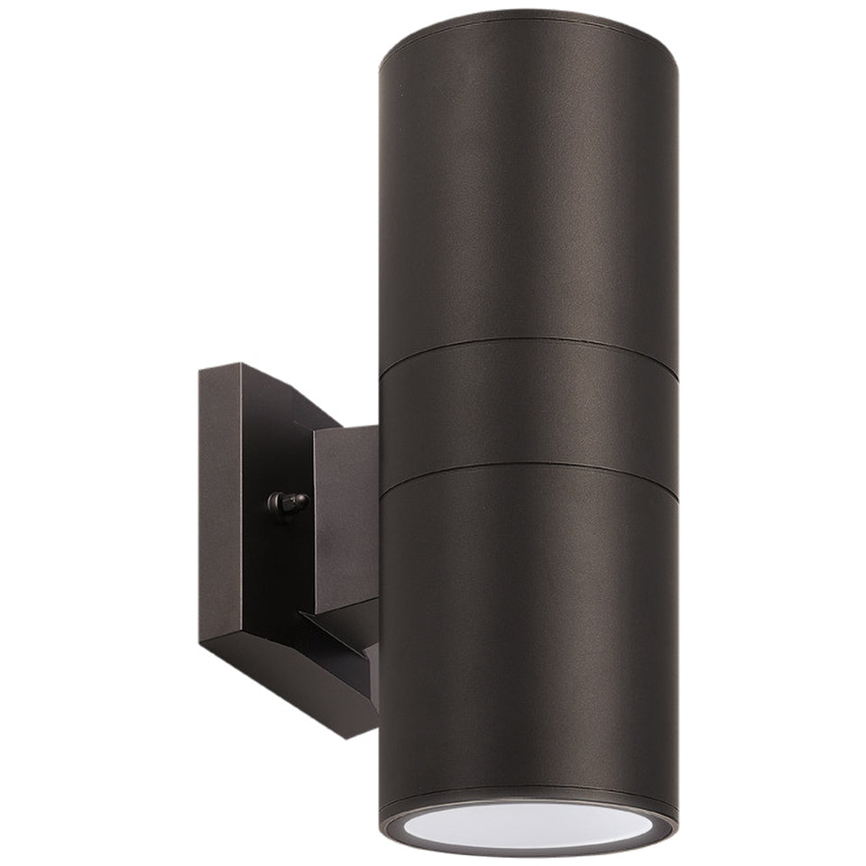 ASD Lighting Round Cylinder Outdoor Wall Up/Down LED Light in Matte Black