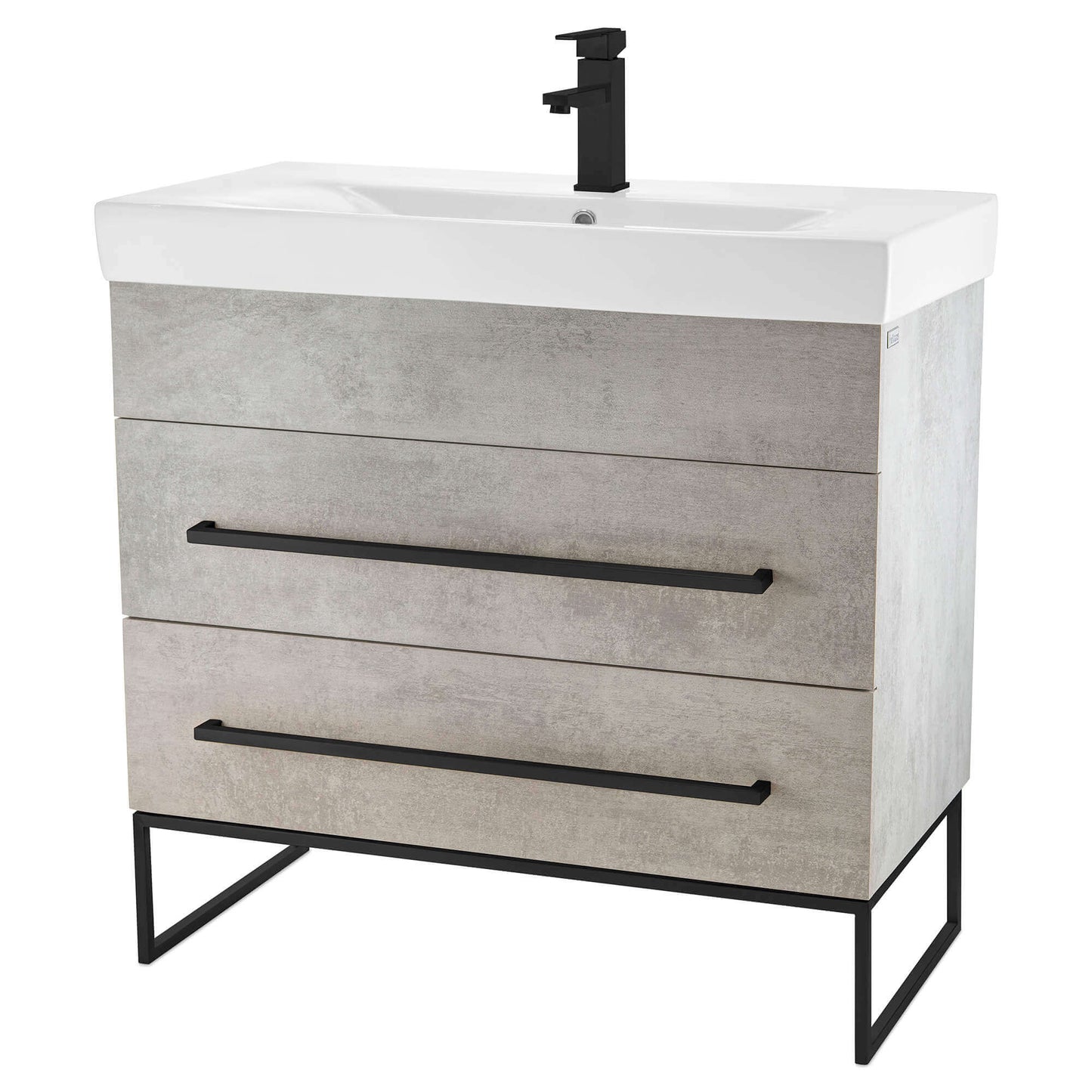 Fine Fixtures Concordia 36" Bathroom Vanity with Sink, White or Gray Marble