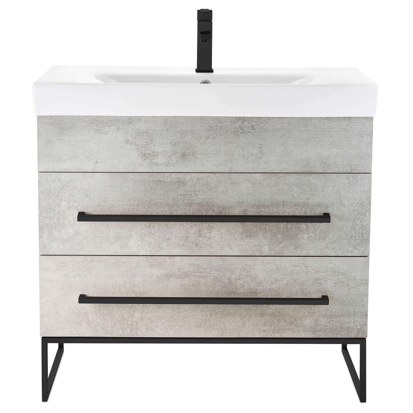 Fine Fixtures Concordia 36" Bathroom Vanity with Sink, White or Gray Marble