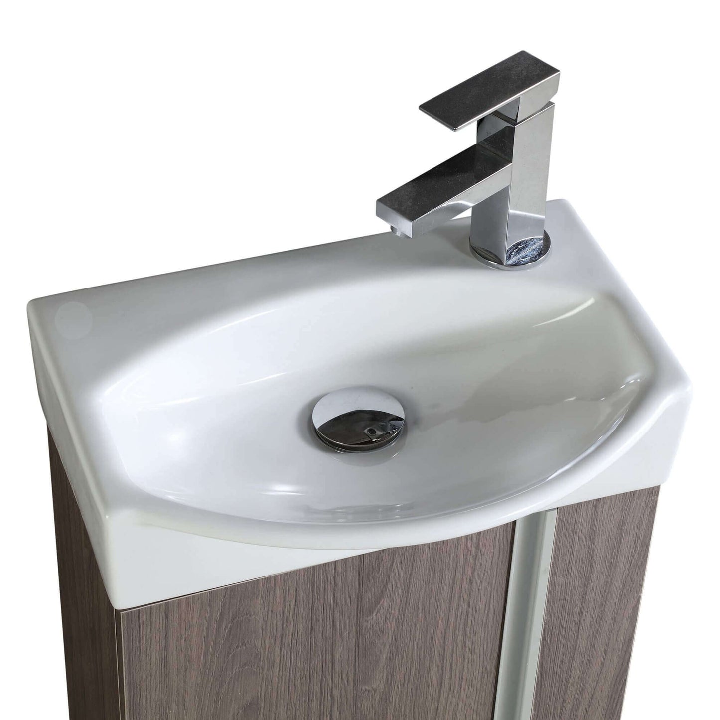 Fine Fixtures 18" Compacto Small Bathroom Vanity with Sink, Wall Mount, Gray Taupe