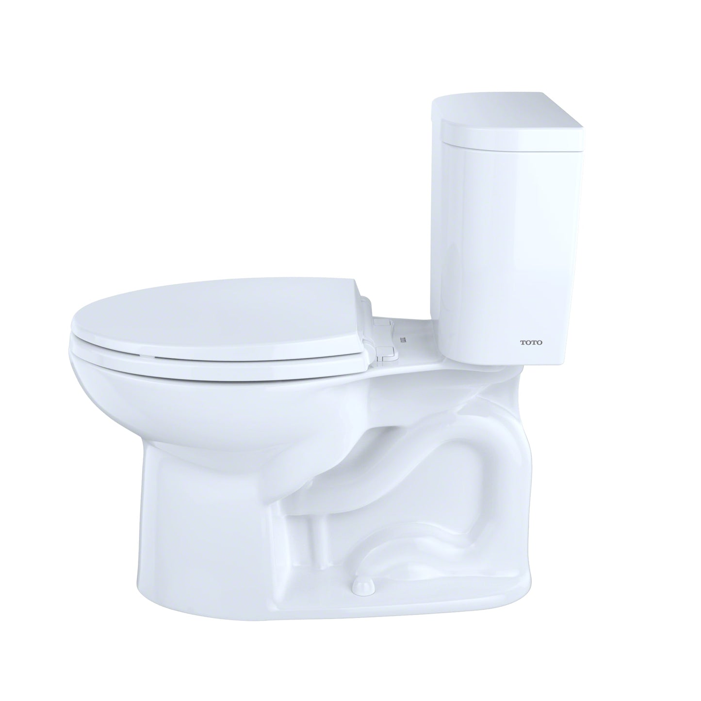 TOTO Entrada Close Coupled Elongated Two Piece Toilet Universal Height, White (Less Seat)