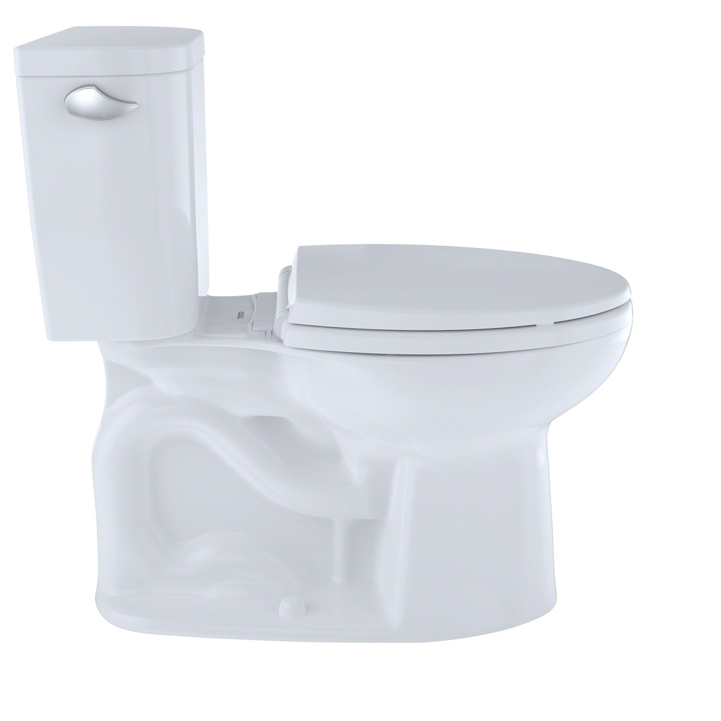 TOTO Entrada Close Coupled Elongated Two Piece Toilet Universal Height, White (Less Seat)