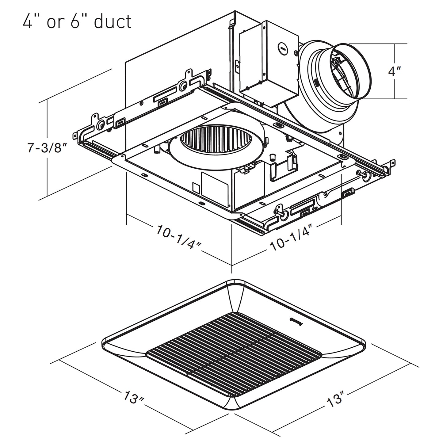 Panasonic WhisperCeiling DC Bathroom Exhaust Fan with Speed Selector