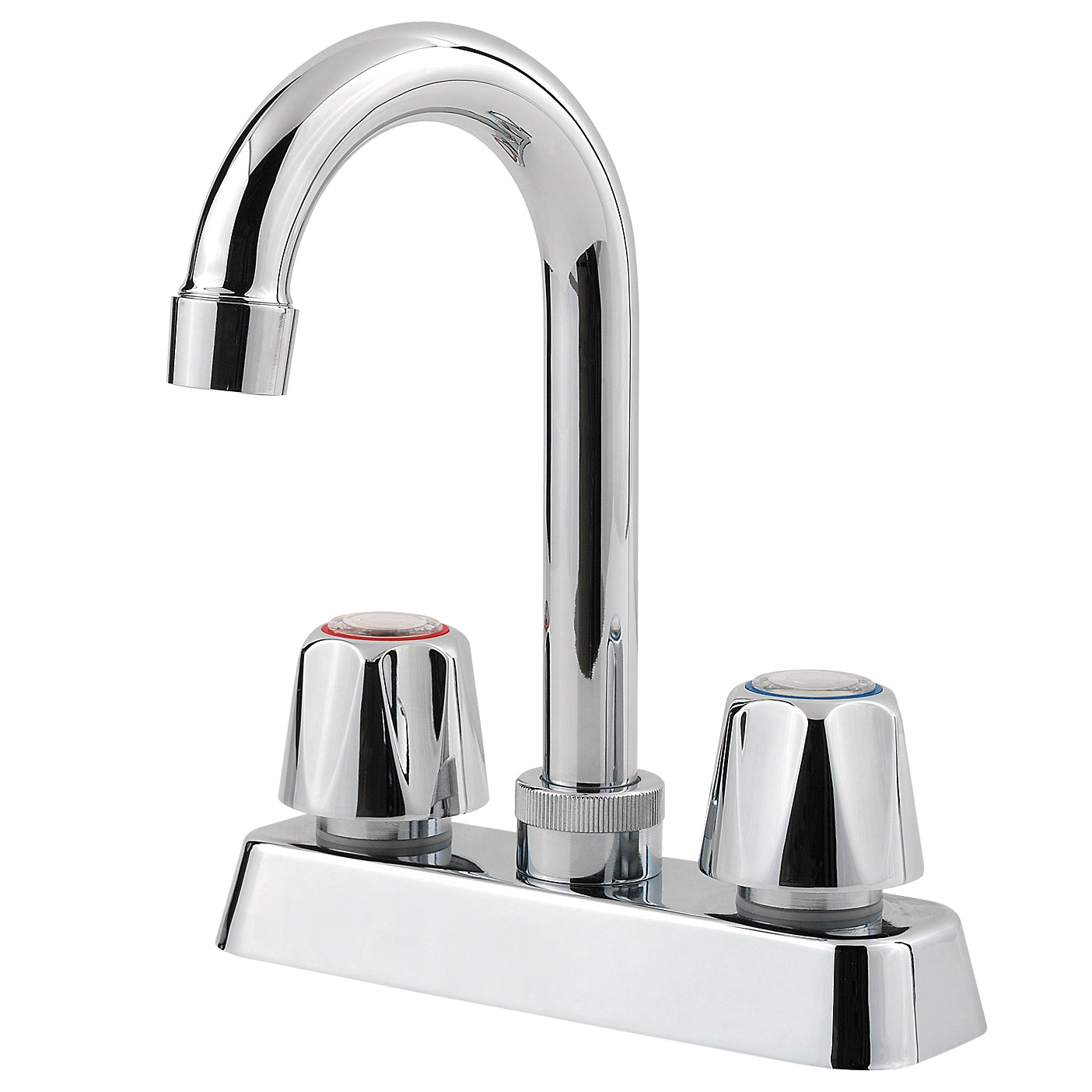 Pfister Pfirst Series Classic Double Handle 2-Hole Kitchen/Bar/Prep Faucet in Polished Chrome