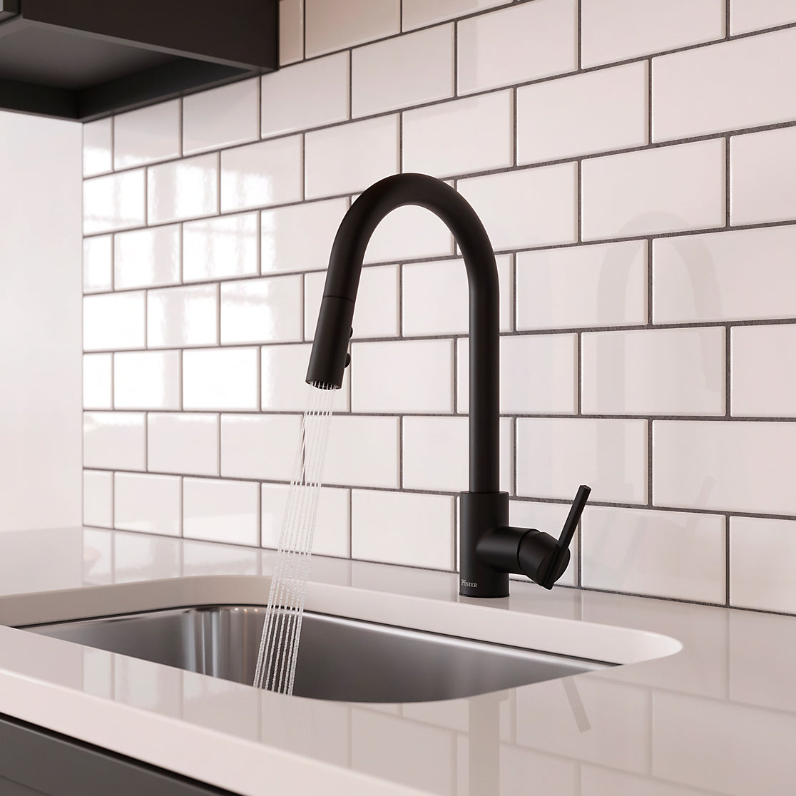 Pfister Brislin 1-Handle Pull-Down Kitchen Faucet in Matte Black Finish