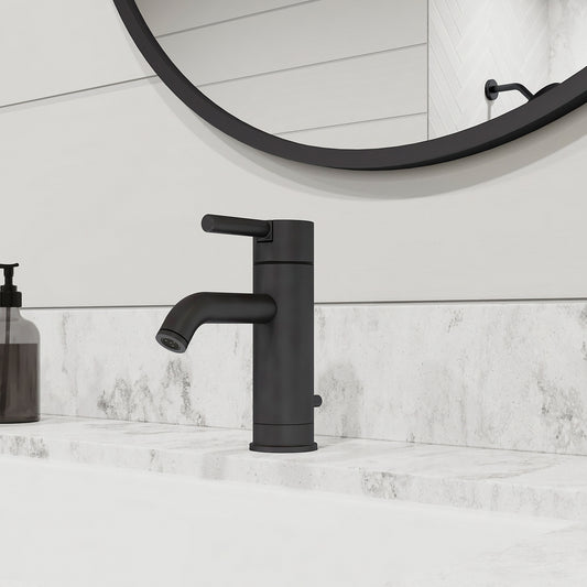 Pfister Brislin Single Lever Single Hole Bathroom Faucet in Matte Black Finish