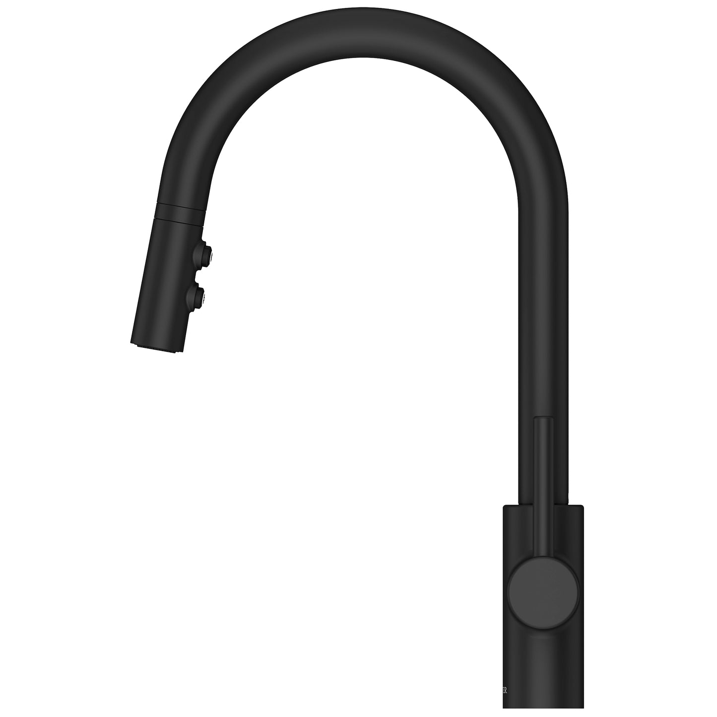 Pfister Stellen 1-Handle Pull-Down Kitchen Faucet in Matte Black Finish with Deck Plate