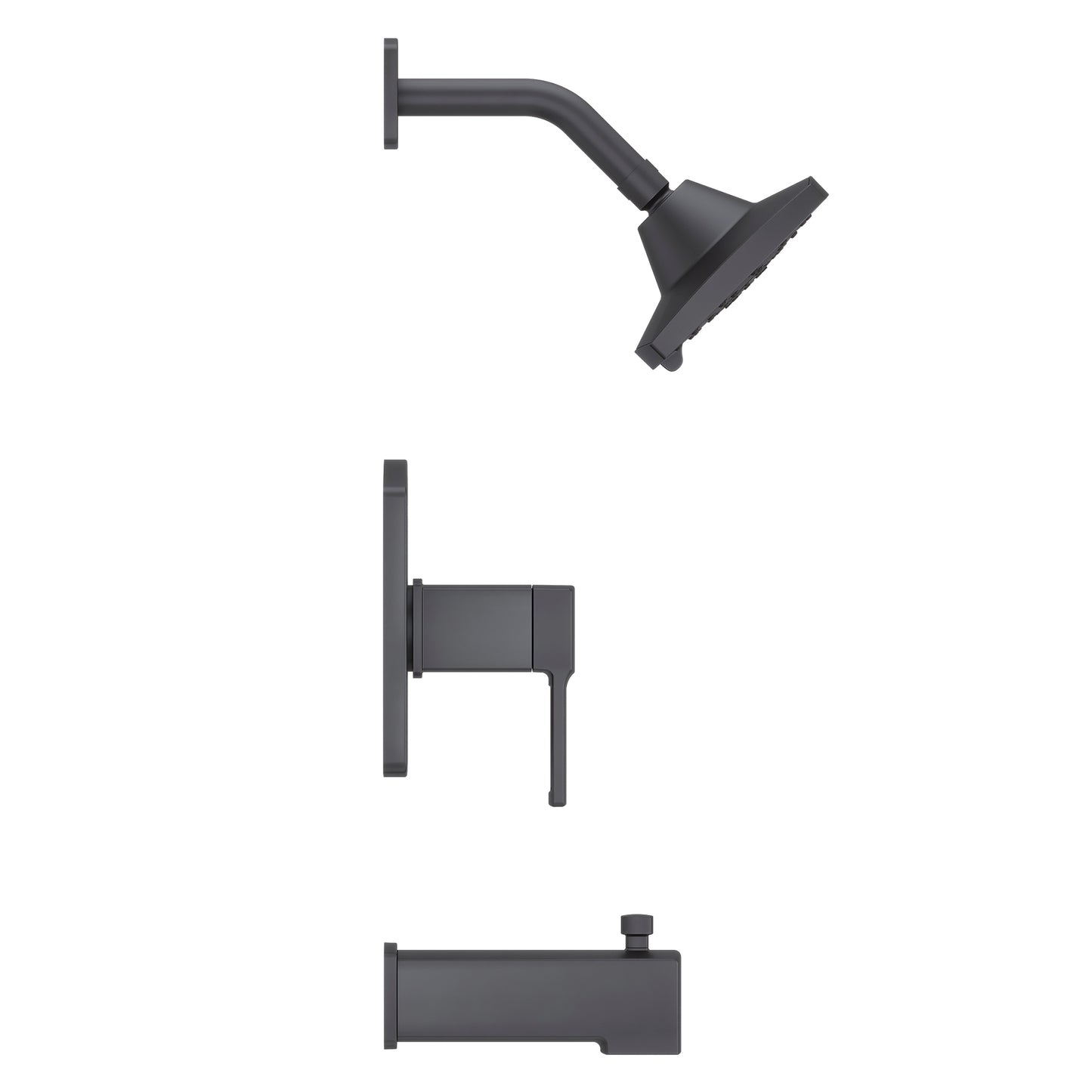 Pfister Deckard 1-Handle Tub & Shower Trim Kit in Matte Black Finish