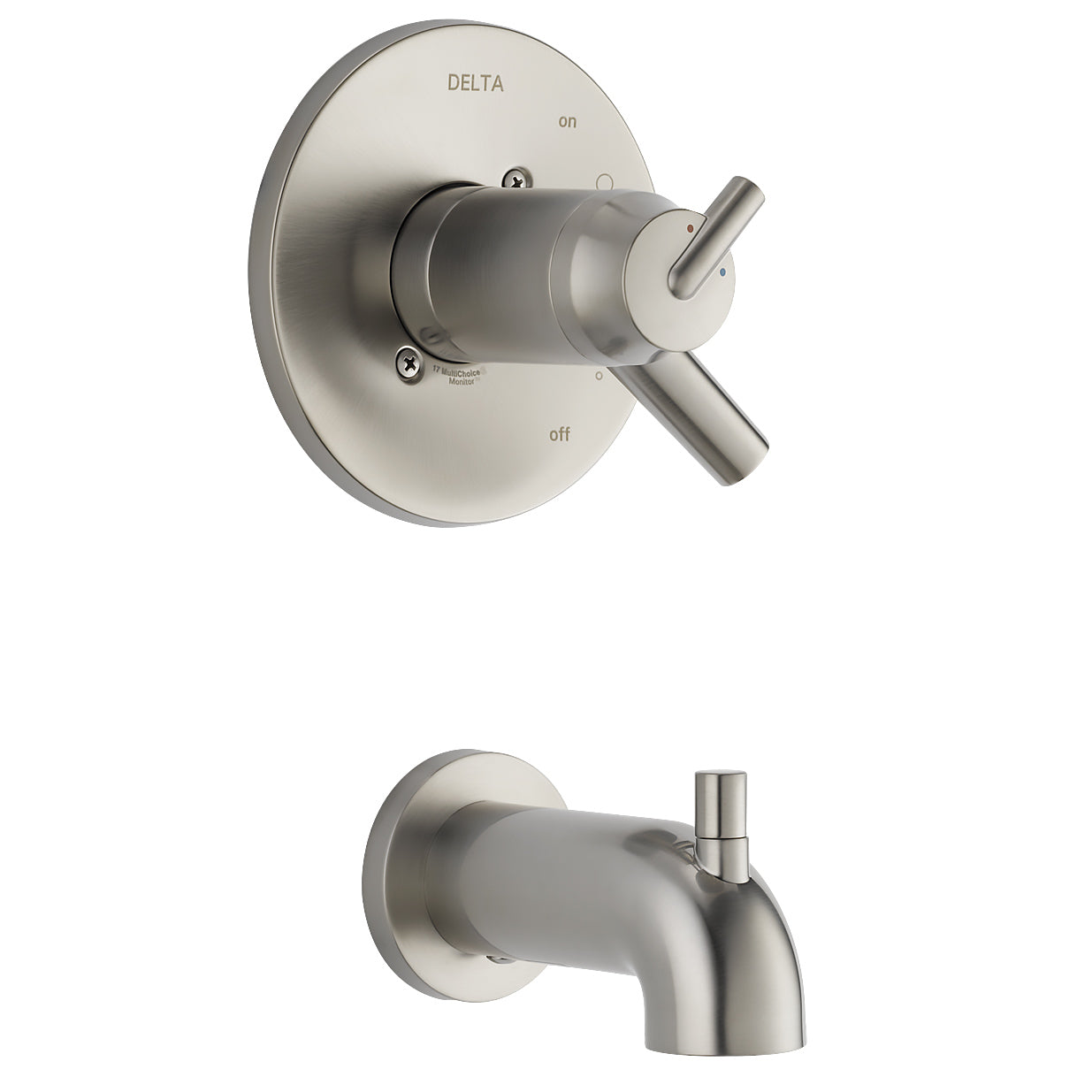 Delta Trinsic TempAssure 17T Series H2Okinetic Tub and Shower Trim in Stainless Steel Finish