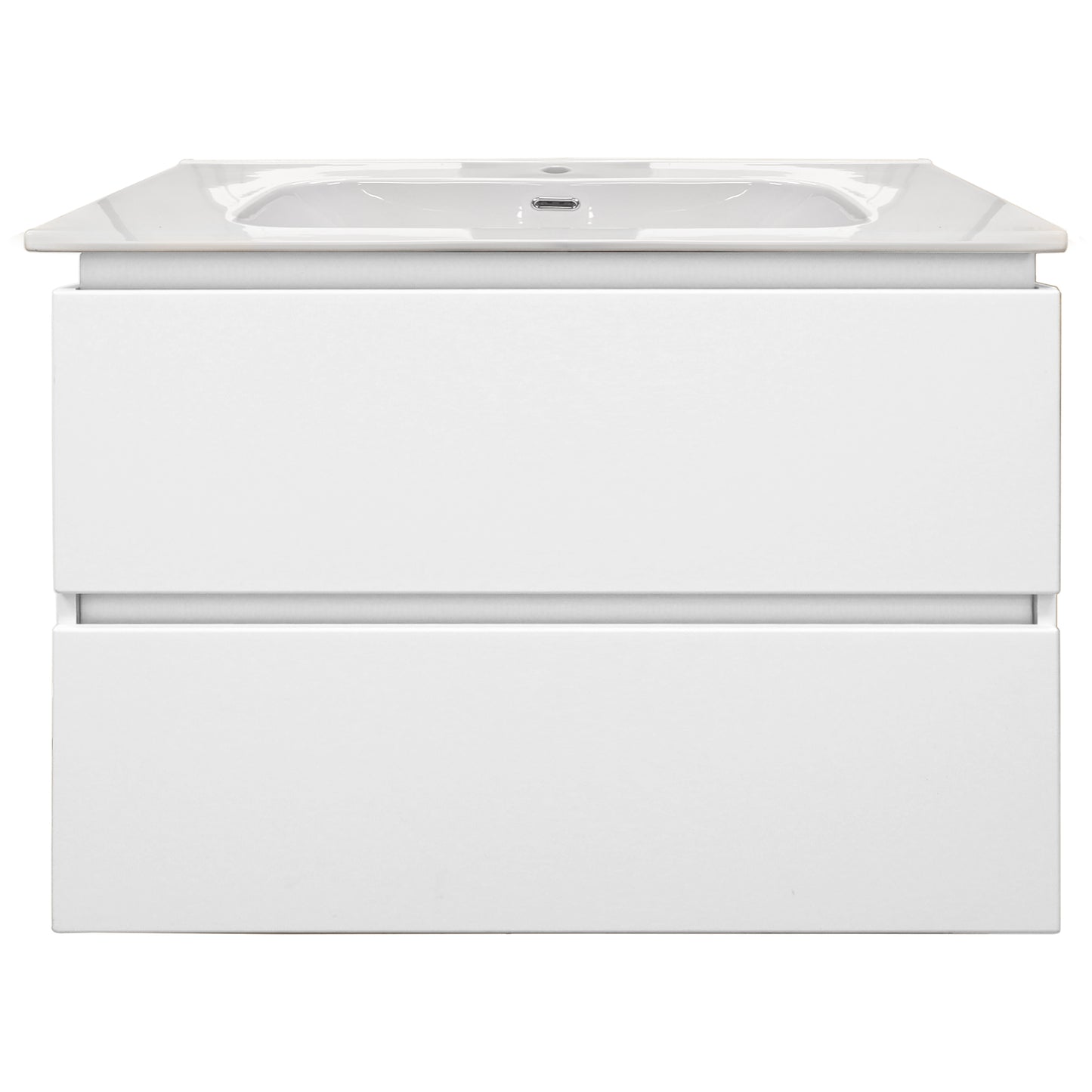 Baden Haus AVRIL Bathroom Vanity with Sink and 2 Smooth Closing Drawers, Matte White