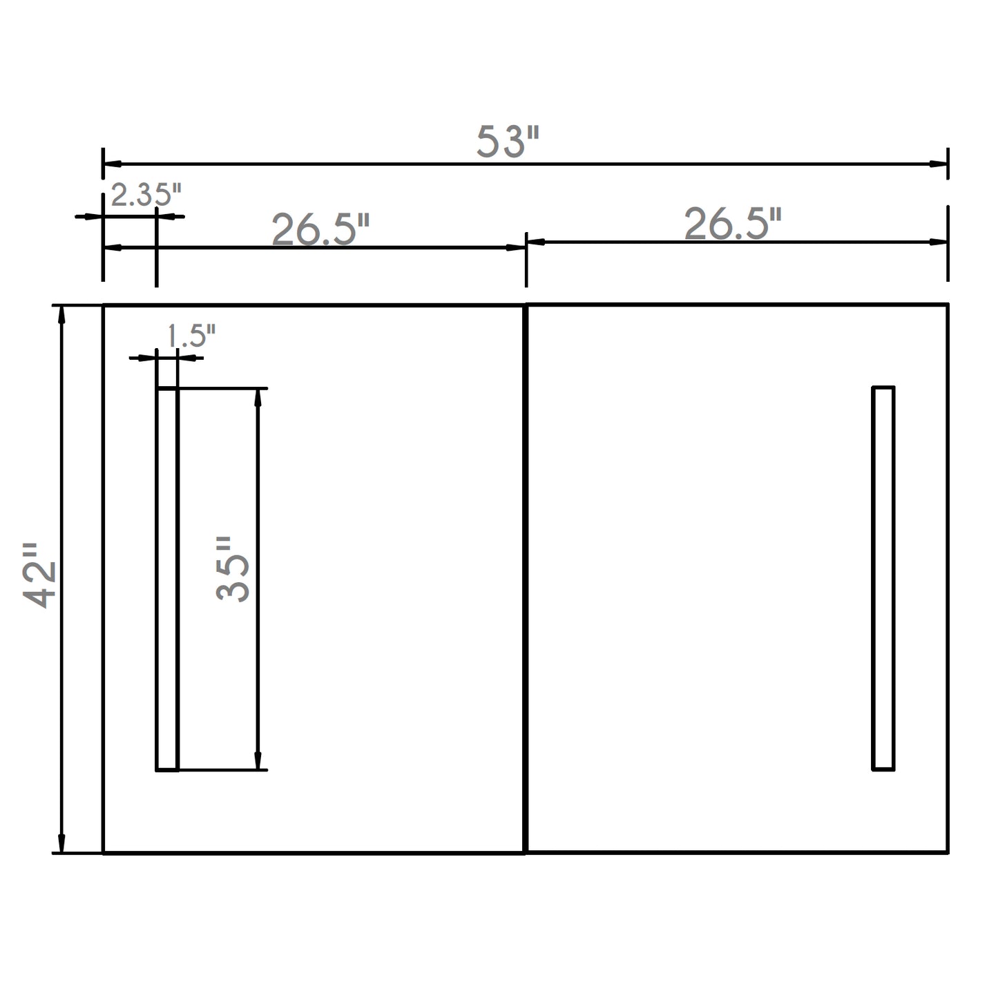 Sasha Alex LED Single Mirrored Door Medicine Cabinet 53"x42"x5"