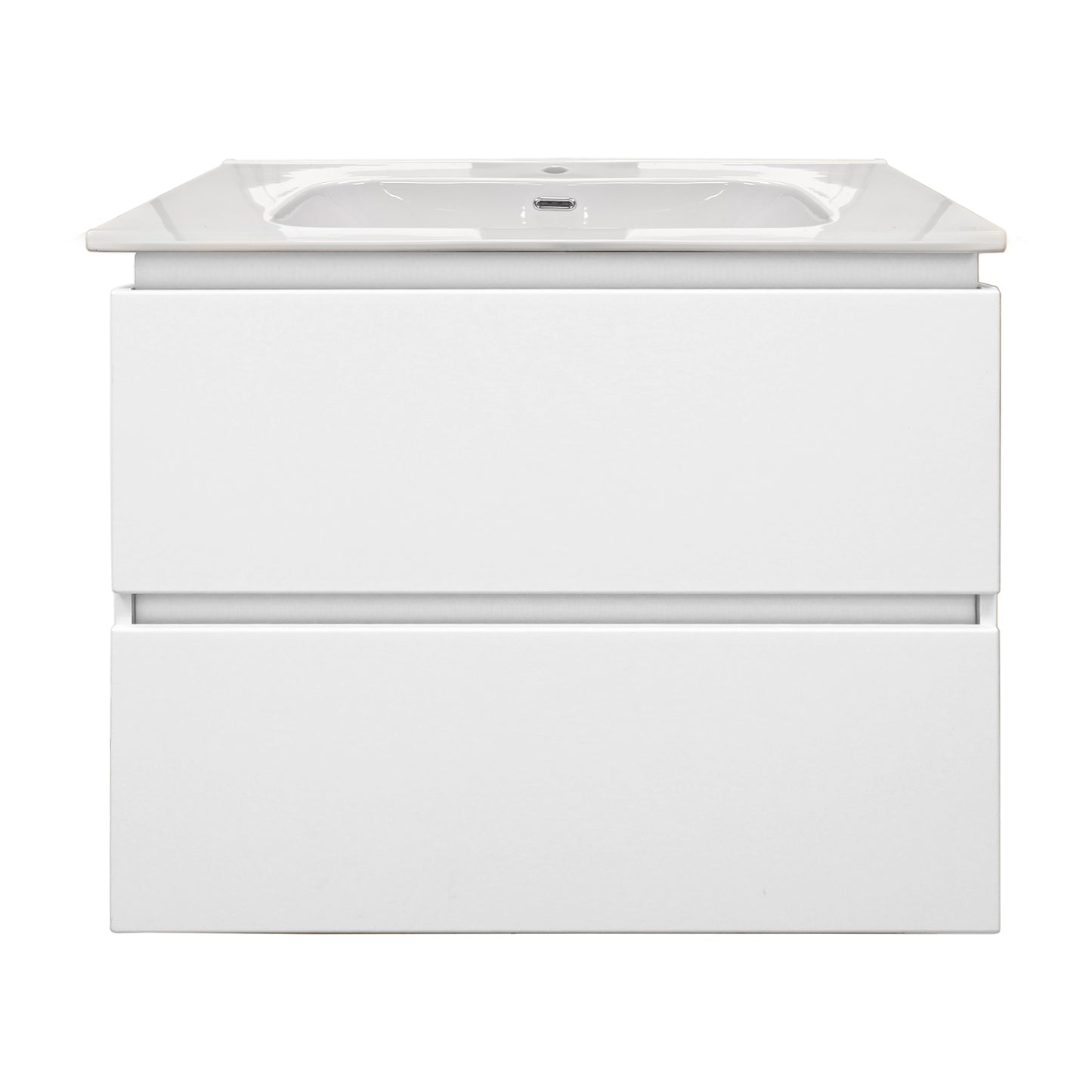 Baden Haus AVRIL Bathroom Vanity with Sink and 2 Smooth Closing Drawers, Matte White